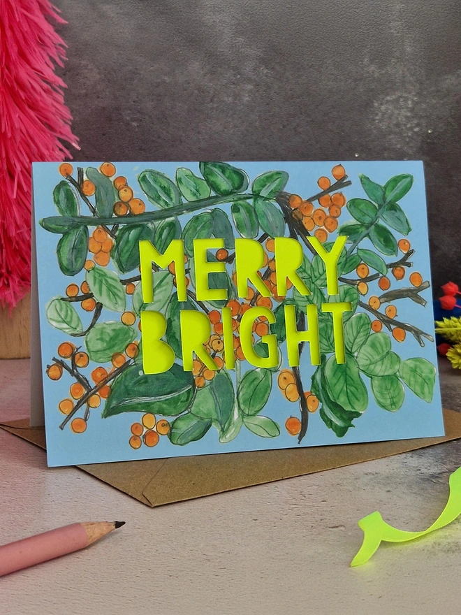 Merry bright Christmas card