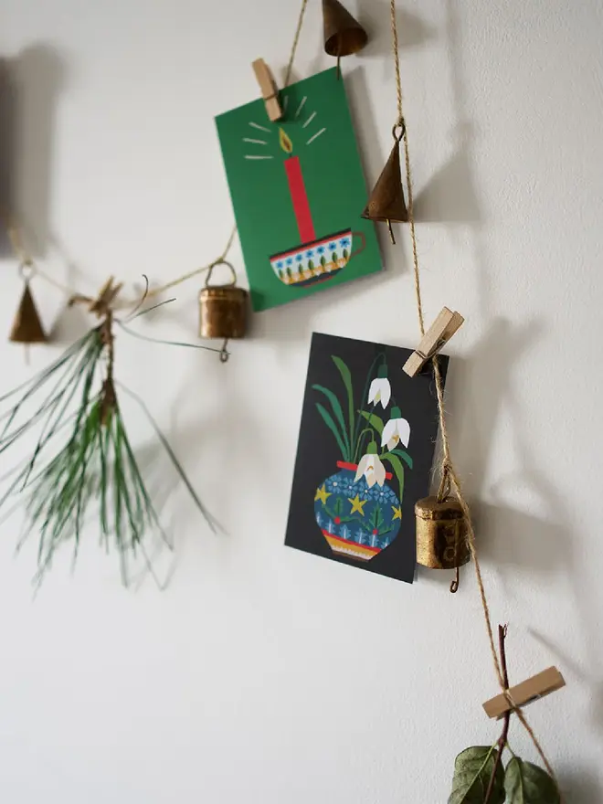 illustrated mini christmas card pack