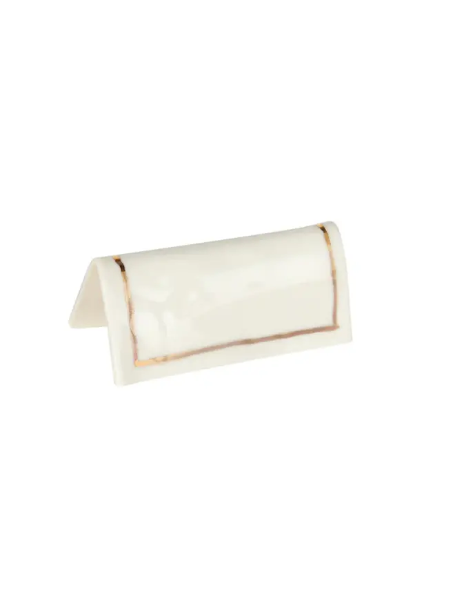 ceramic place cards gold border
