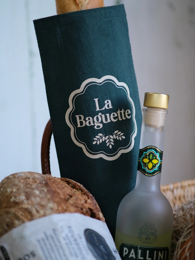 Teal Baguette Shopping Bag