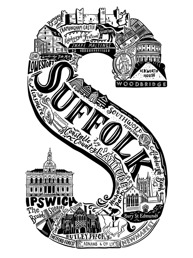 suffolk letter S poster