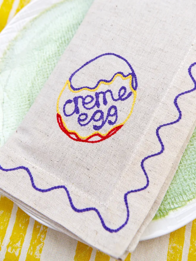 Creme egg napkin