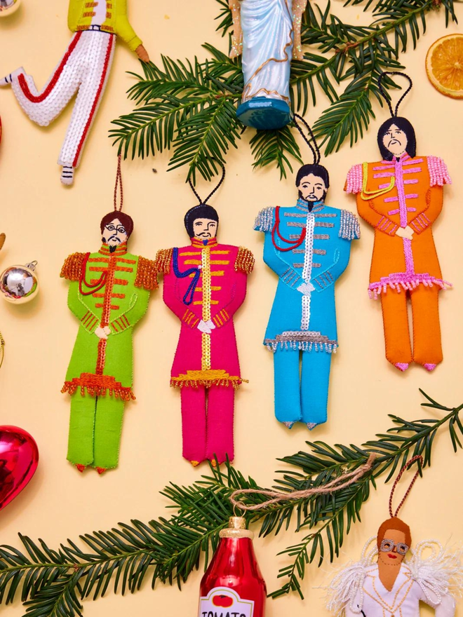 hand stitched the Beatles Sgt pepper hanging decorations set