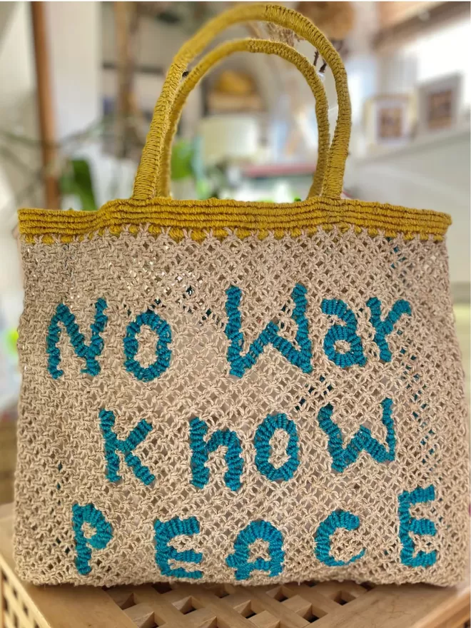No war know peace Jacksons jute bag