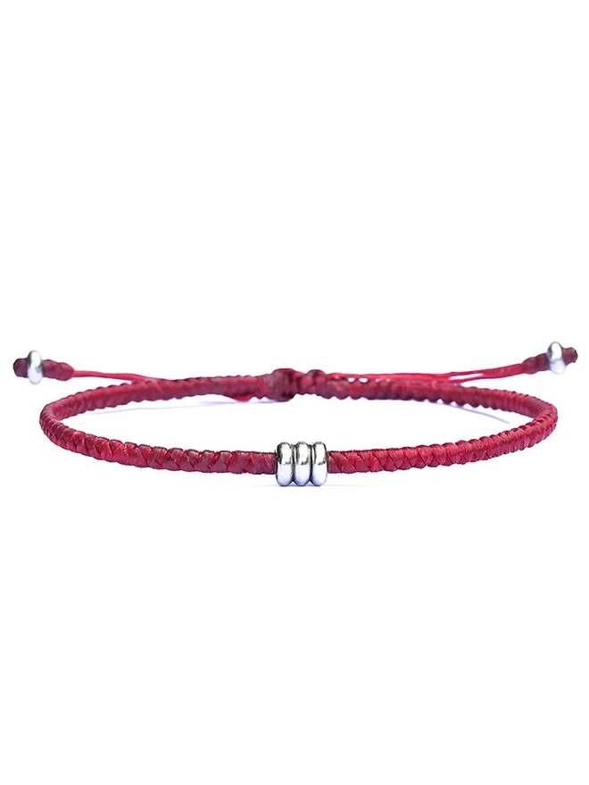 red cord steel bracelet for men