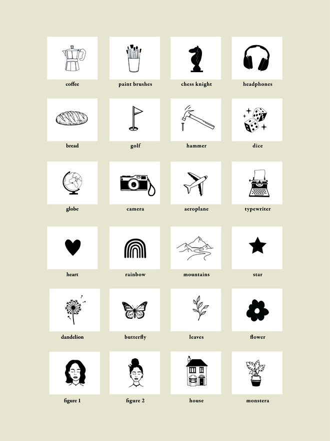 personalised notebook hobby icons