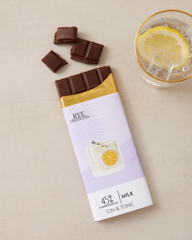 Gin & Tonic Milk Chocolate Bar - 45% Cameroonian