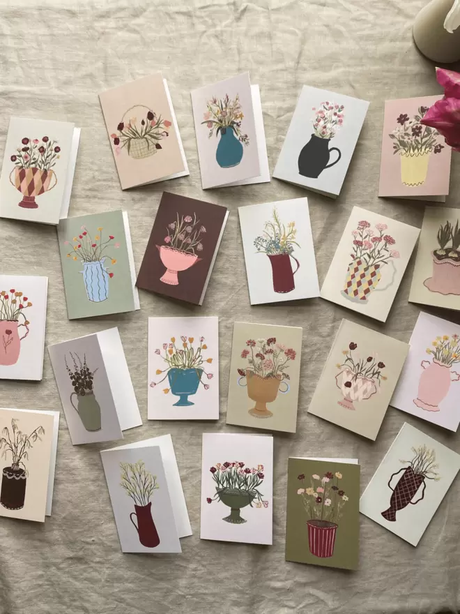 collection of lots of floral cards. 