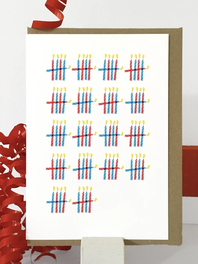 90th Birthday Candle Tally Card 