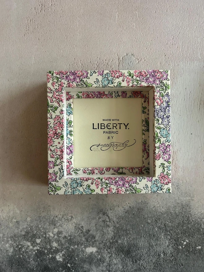Liberty fabric purple ditsy mini frame