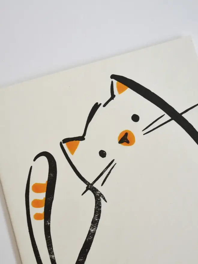 Letterpress Printed Cat Everyday Card.