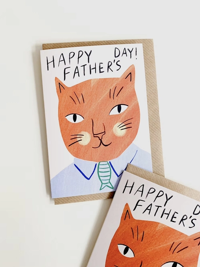 'Happy Father’s Day' Boy Cat Card