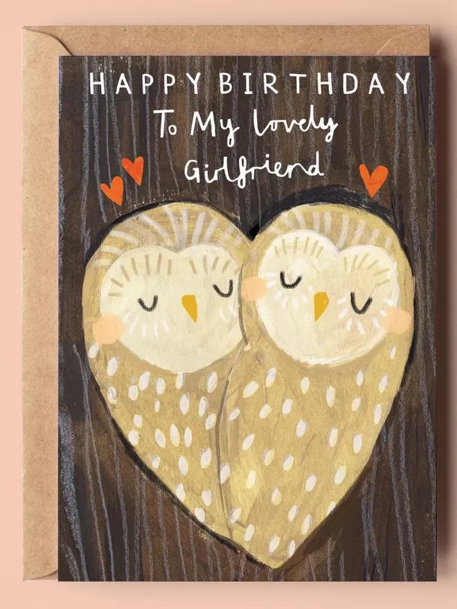 Owl Girlfriend Birthday Card