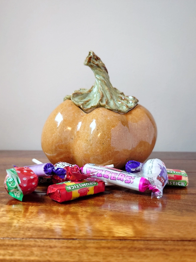 Pumpkin Jar Lidded Pot Halloween Decor