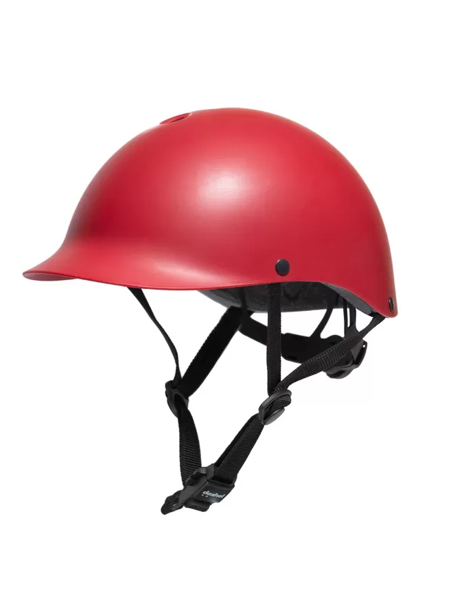 Dashel Bike Helmet Red seen at an angle.