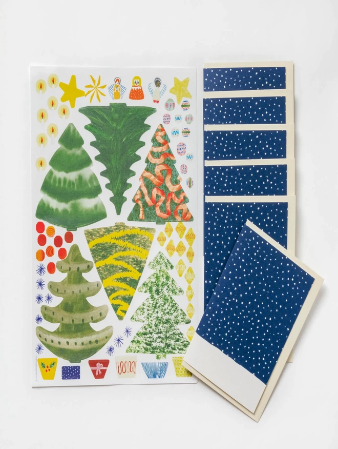 MYO Christmas Tree Cards Set