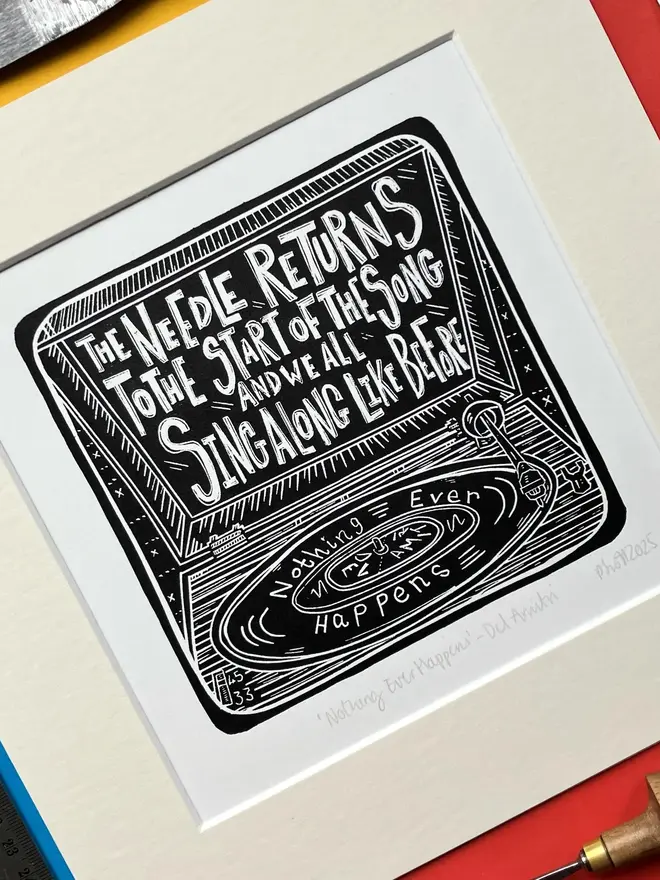 nothing ever happens del amitri lino print