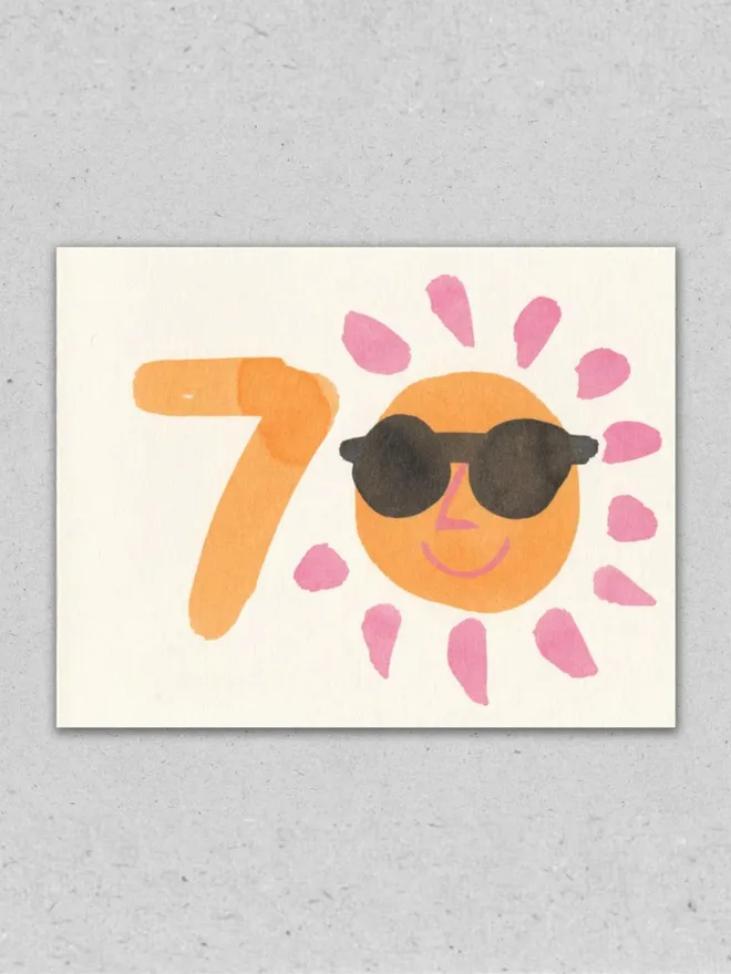 Sunshine 70th Birthday Card