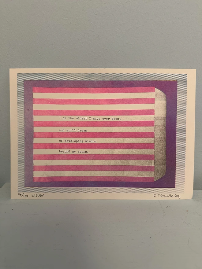 'Wisdom' A5 Risograph Print Wall Art