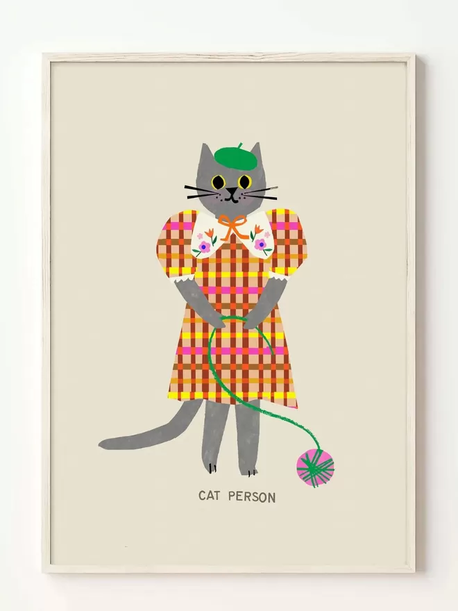 Cat person art print