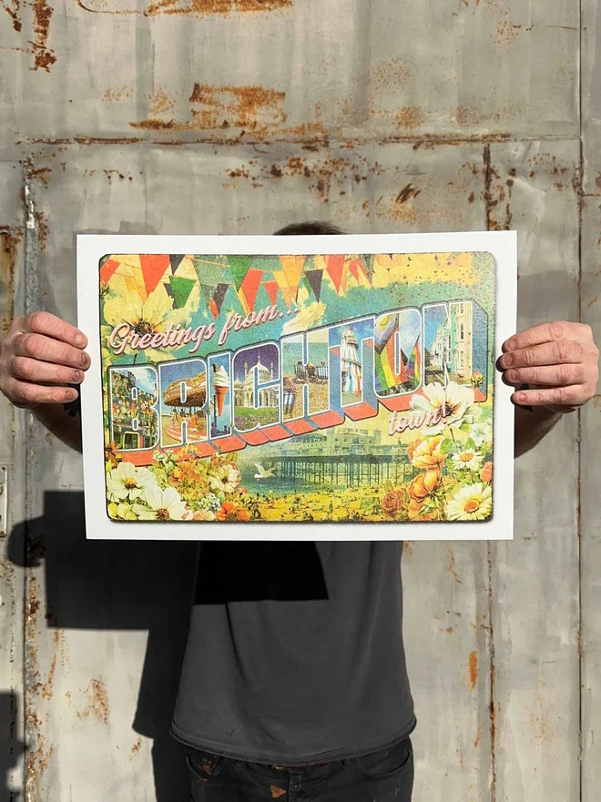 greetings from brighton postcard