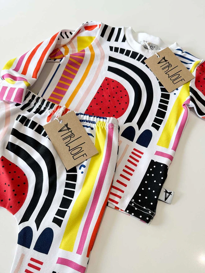colour block print baby leggings, baby leggings, toddler leggings, colour block, art print