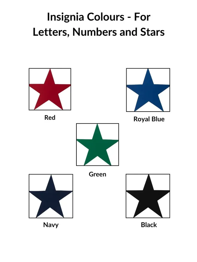 Letter, Number & Star Colour Choices