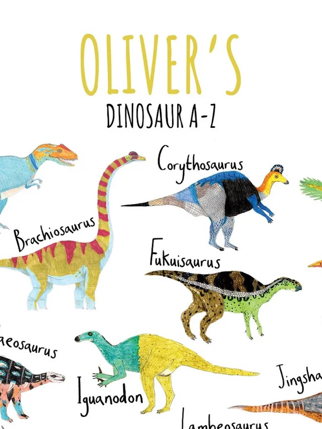 Personalised Dinosaur Alphabet print