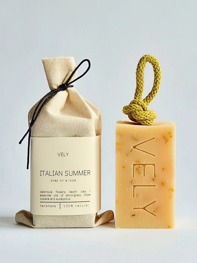 Soap on a rope "Italian Summer" with calendula