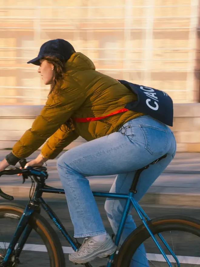 'Ciao' Canvas Musette, being worn. 