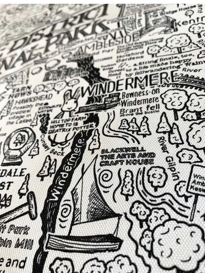 Lake District Print Tea Towel Zoom 7