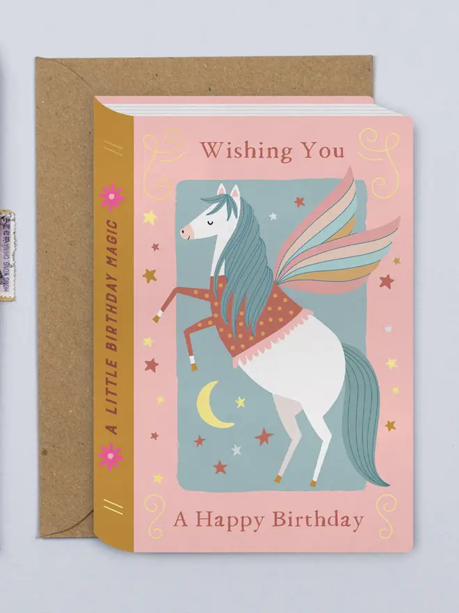 'Wishing You A Happy Birthday' Fairytale Pegasus Card