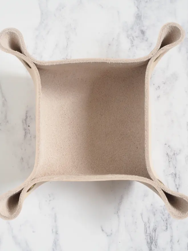 Cream mini leather tray