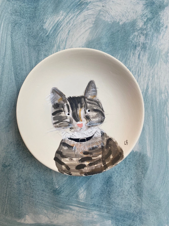 Personalised Cat Portrait Plate