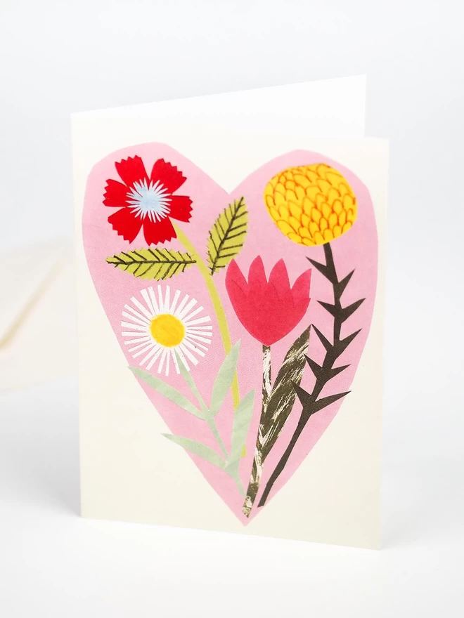 Floral heart card