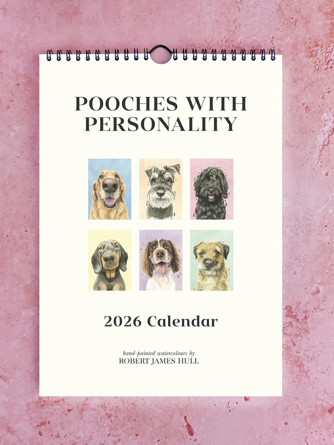 2026 Pooches with personality calendar front cover