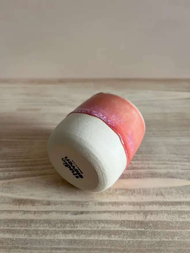'Daily Grind' Handmade Ceramic Travel Cup Pink Glaze