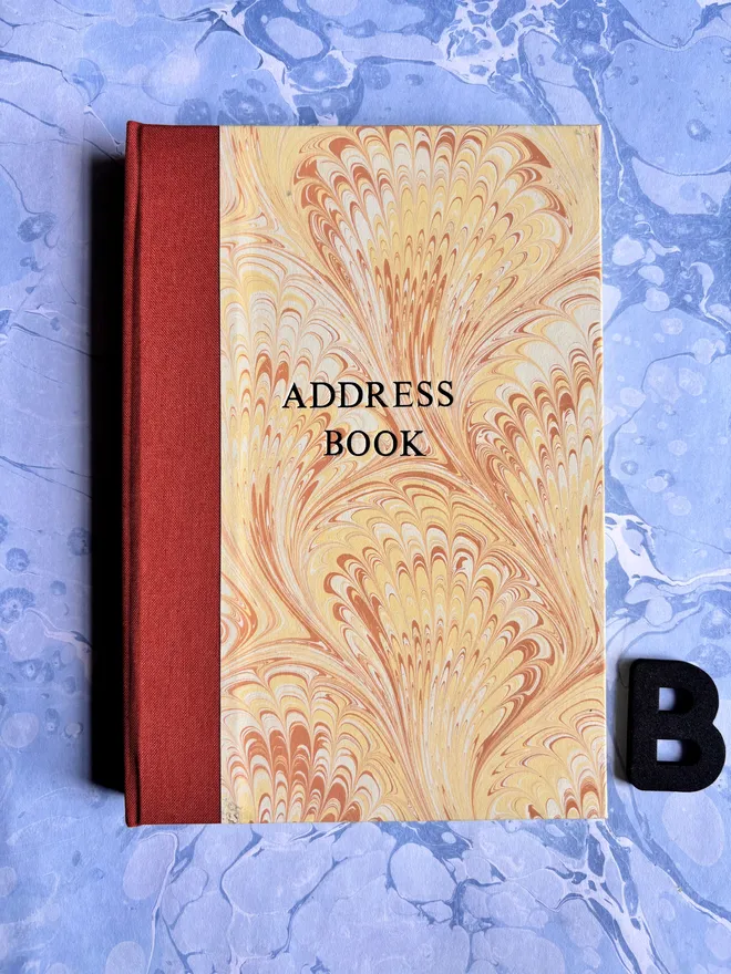 Hand Marbled Address Book Pattern B