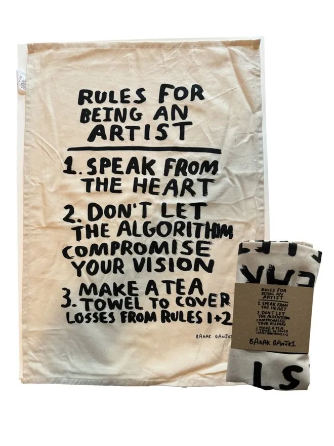 'Rules For Being An Arist' Tea Towel