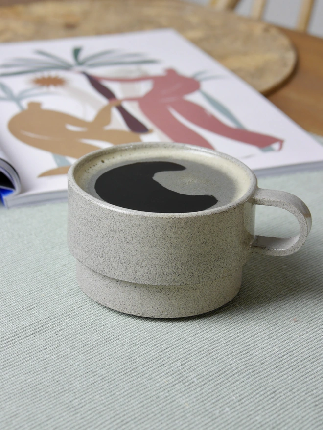 Angular Ceramic Mug in stone grey
