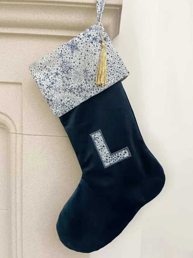 Liberty Navy Christmas Stocking