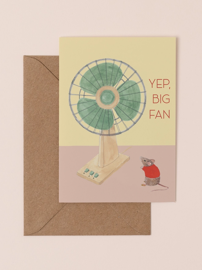 Yep Big Fan Greetings Card with envelope