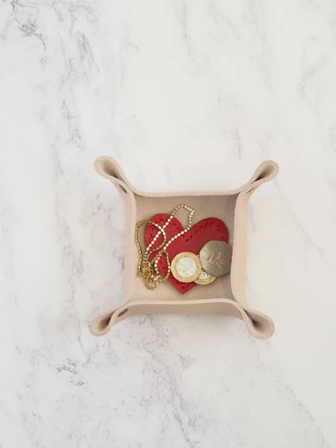 small leather coin tray gift for her