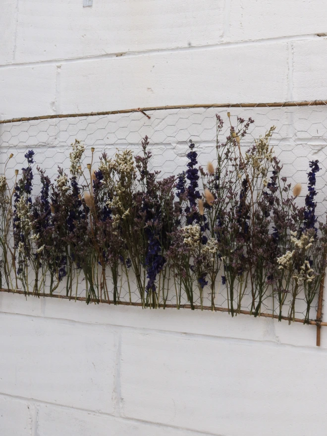 Dried floral wall panel