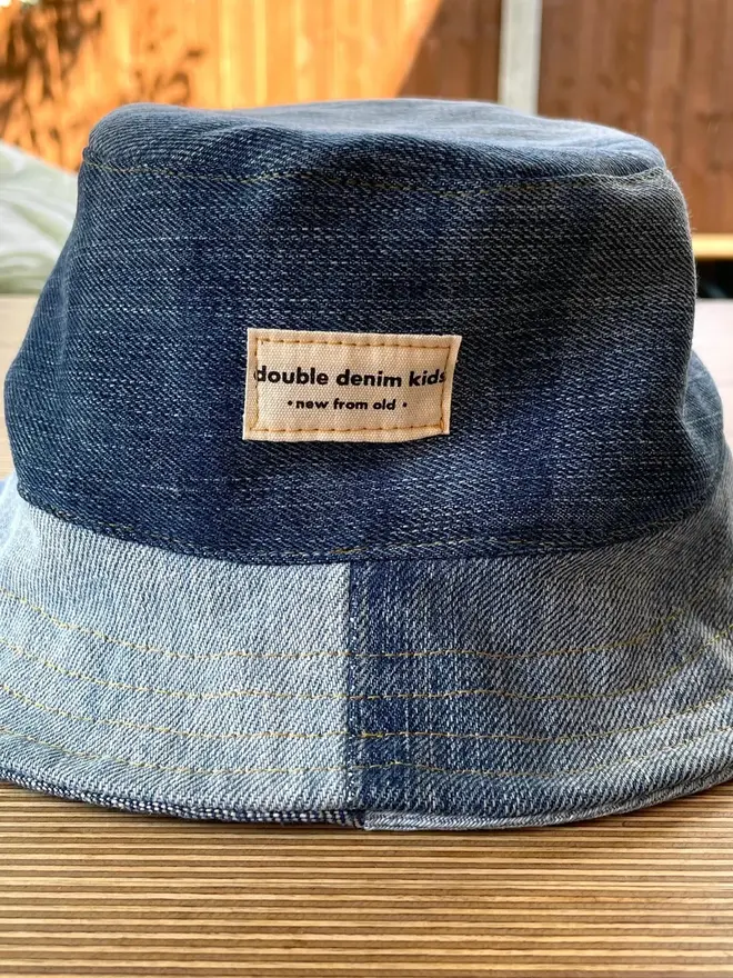 Kids Recycled Denim Bucket Hat