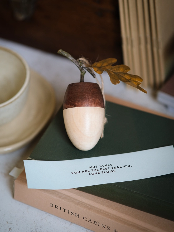 Thanks for helping me grow wooden acorn teacher gift