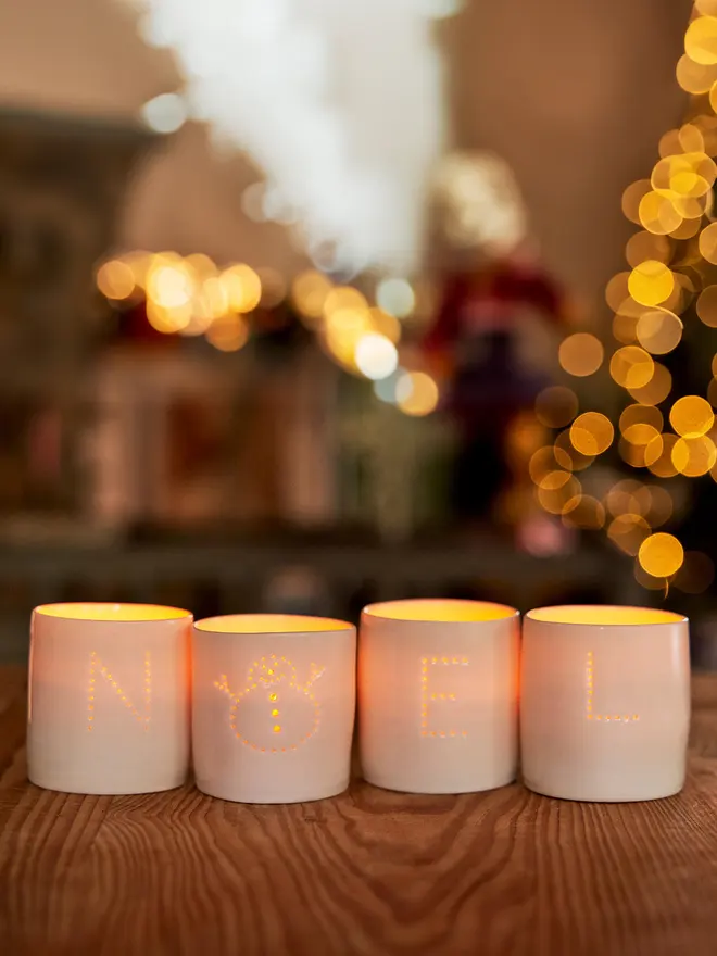 Noel Christmas mini tealight holders