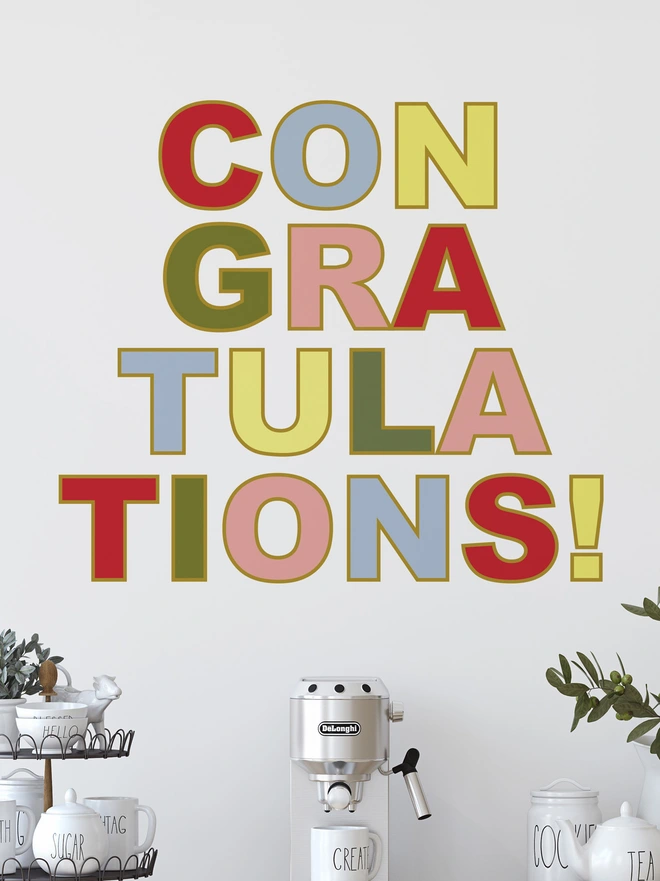 congratulations wall sticker