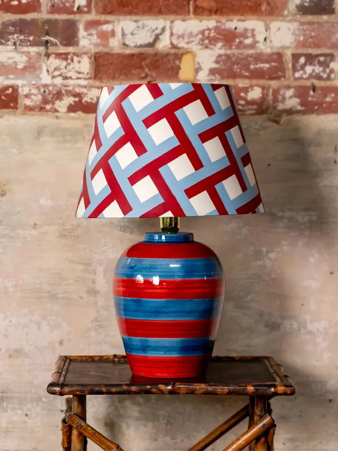  Red & Blue Stripe Lamp