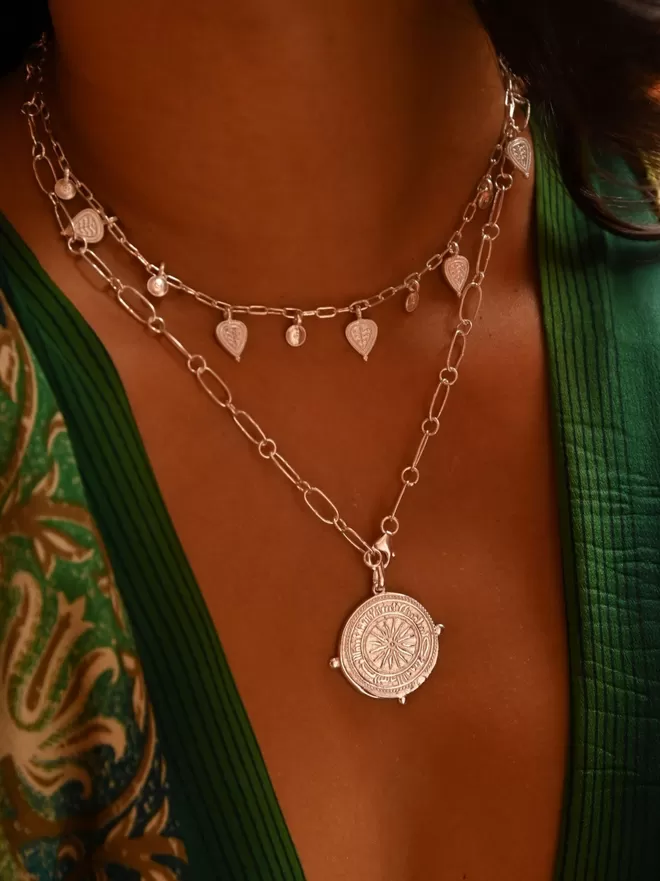 Boho silver layering necklaces by Loft & Daughter